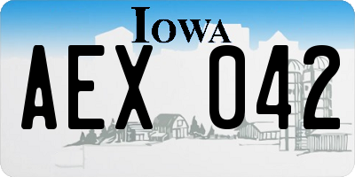 IA license plate AEX042