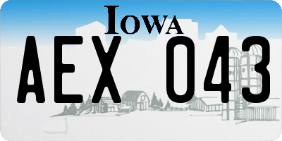 IA license plate AEX043