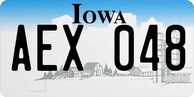 IA license plate AEX048