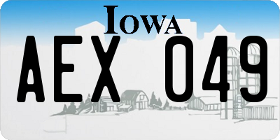 IA license plate AEX049