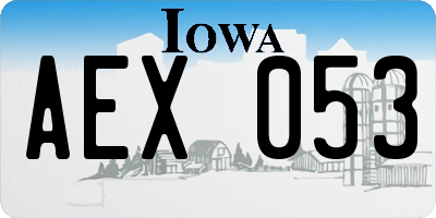 IA license plate AEX053