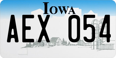 IA license plate AEX054