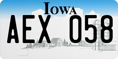 IA license plate AEX058