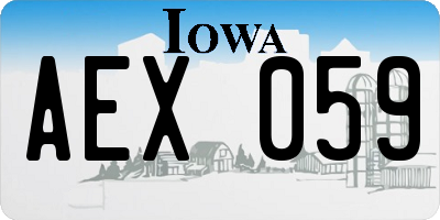 IA license plate AEX059