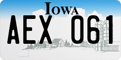 IA license plate AEX061