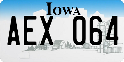 IA license plate AEX064