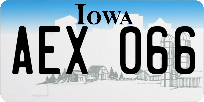 IA license plate AEX066
