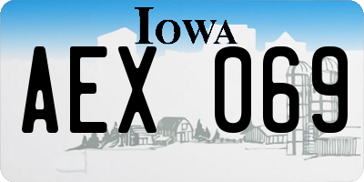 IA license plate AEX069