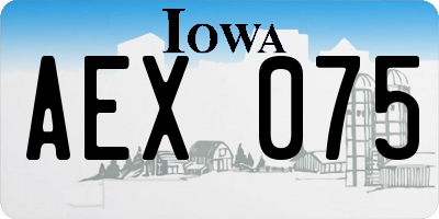 IA license plate AEX075