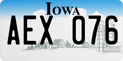 IA license plate AEX076
