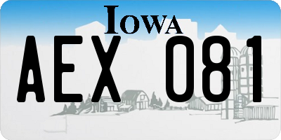 IA license plate AEX081