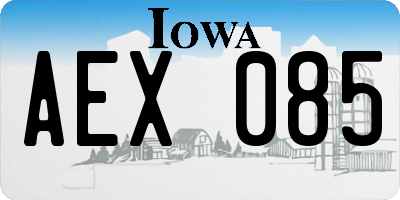 IA license plate AEX085