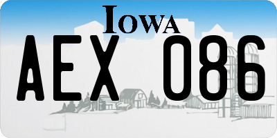 IA license plate AEX086