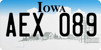 IA license plate AEX089