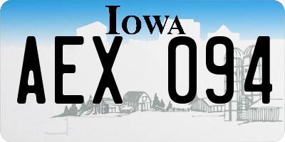 IA license plate AEX094