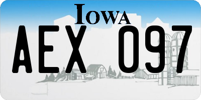 IA license plate AEX097