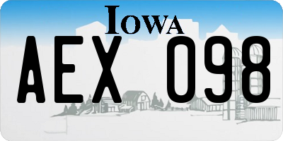 IA license plate AEX098