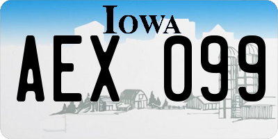 IA license plate AEX099