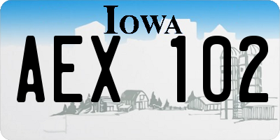 IA license plate AEX102