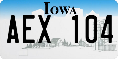 IA license plate AEX104