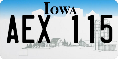 IA license plate AEX115