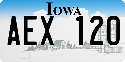 IA license plate AEX120