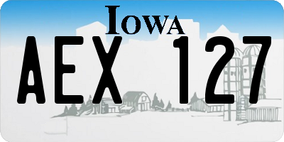 IA license plate AEX127
