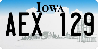 IA license plate AEX129
