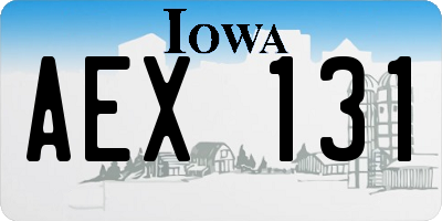 IA license plate AEX131
