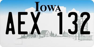 IA license plate AEX132