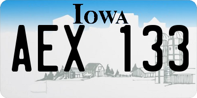 IA license plate AEX133