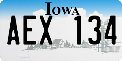 IA license plate AEX134