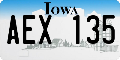 IA license plate AEX135