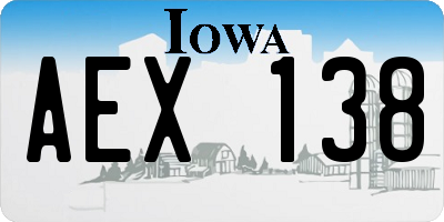 IA license plate AEX138