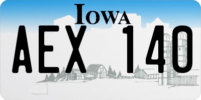 IA license plate AEX140