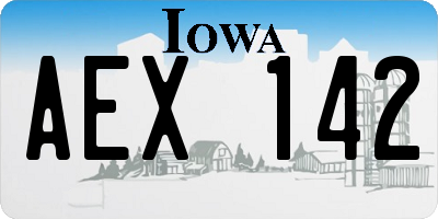 IA license plate AEX142