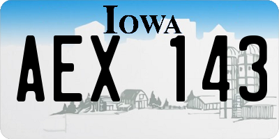 IA license plate AEX143