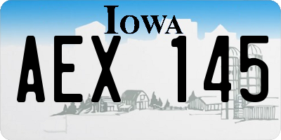 IA license plate AEX145