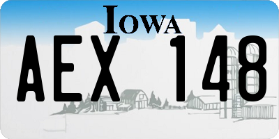 IA license plate AEX148