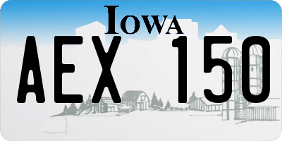 IA license plate AEX150