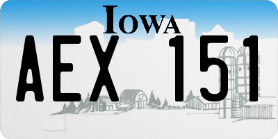 IA license plate AEX151