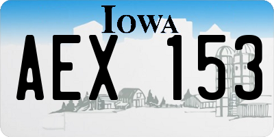 IA license plate AEX153