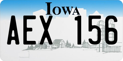 IA license plate AEX156