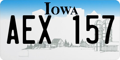 IA license plate AEX157