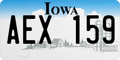 IA license plate AEX159