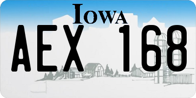 IA license plate AEX168