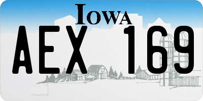 IA license plate AEX169
