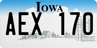 IA license plate AEX170