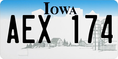 IA license plate AEX174