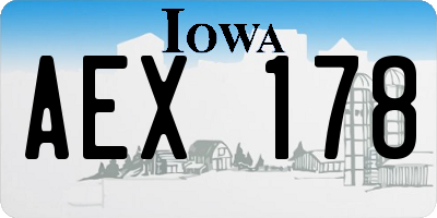 IA license plate AEX178